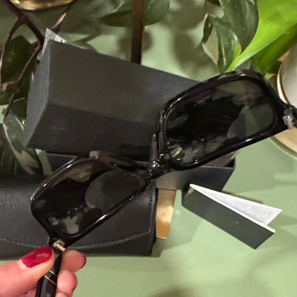 Persol Black Leather Case with Embossed Logo